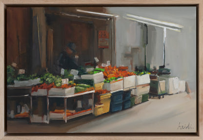 Comfort in Silence - Original Oil Painting | Market, Exterior