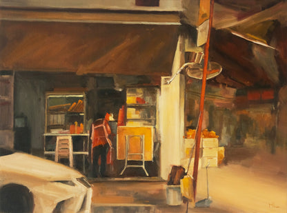 Evening Glow - Original Oil Painting | Market, exterior