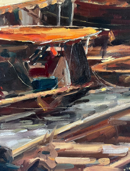 Life on a boat - Original Oil Painting | Landscape, seascape