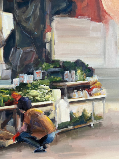 A Small Local Shop - Original Oil Painting | Market, exterior