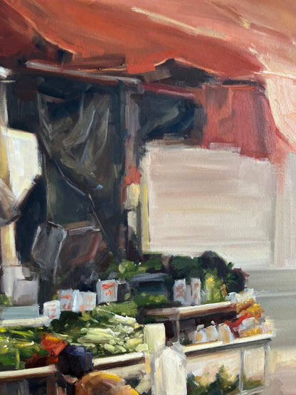 A Small Local Shop - Original Oil Painting | Market, exterior