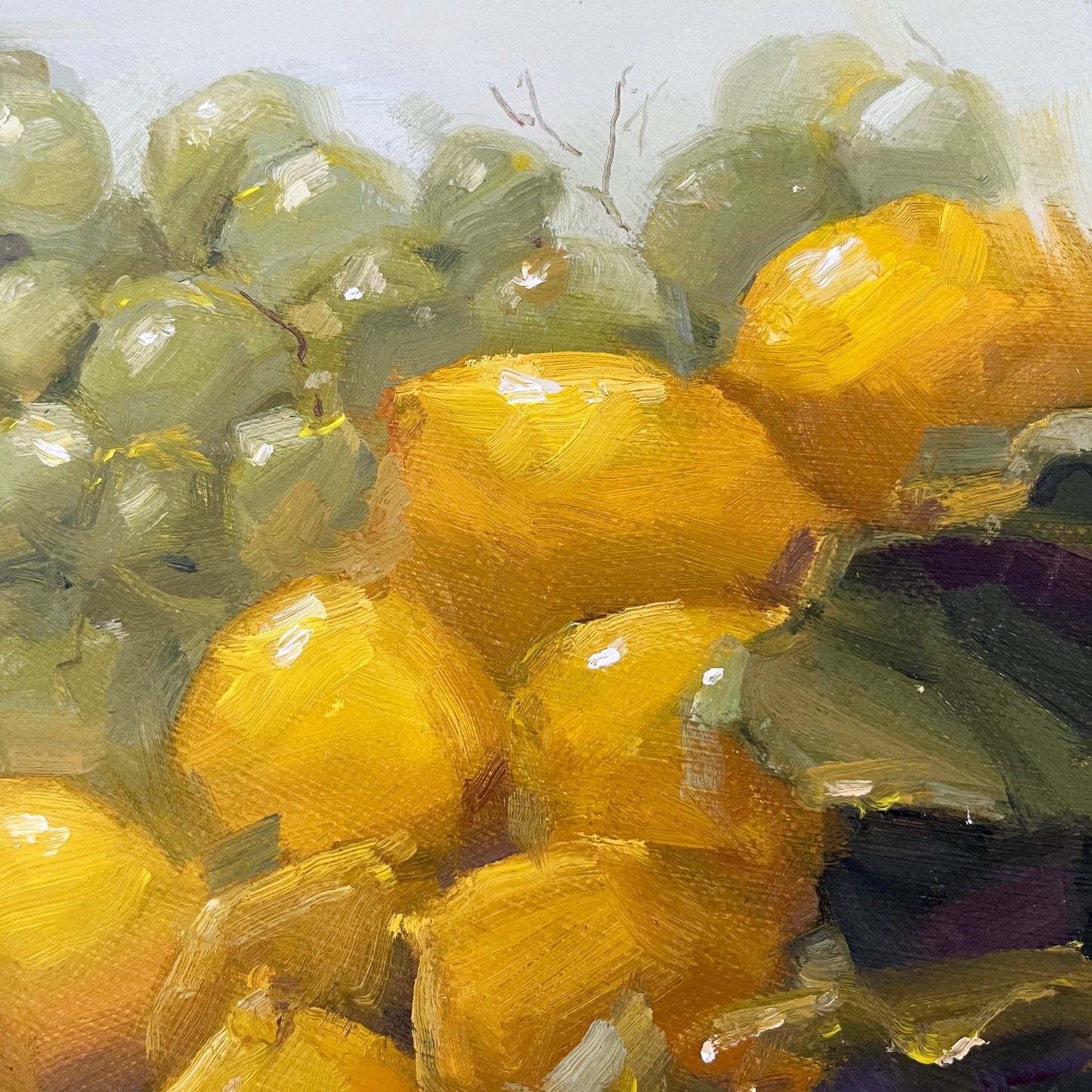 Lemons and Grapes - Original Oil Painting | Still life