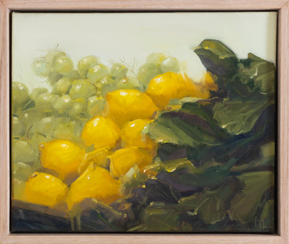 Lemons and Grapes - Original Oil Painting | Still life