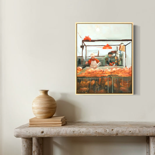 Life Cycle - Original Oil Painting | Market, interior